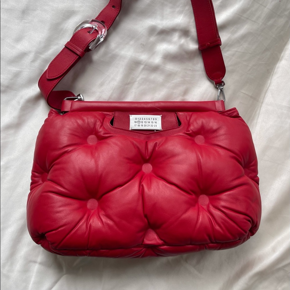 Maison Margiela leather glam slam bag red large